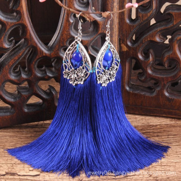 J1690 Fashion jewelry chinese wind drop earrings ethnic vintage long tassel earrings for women